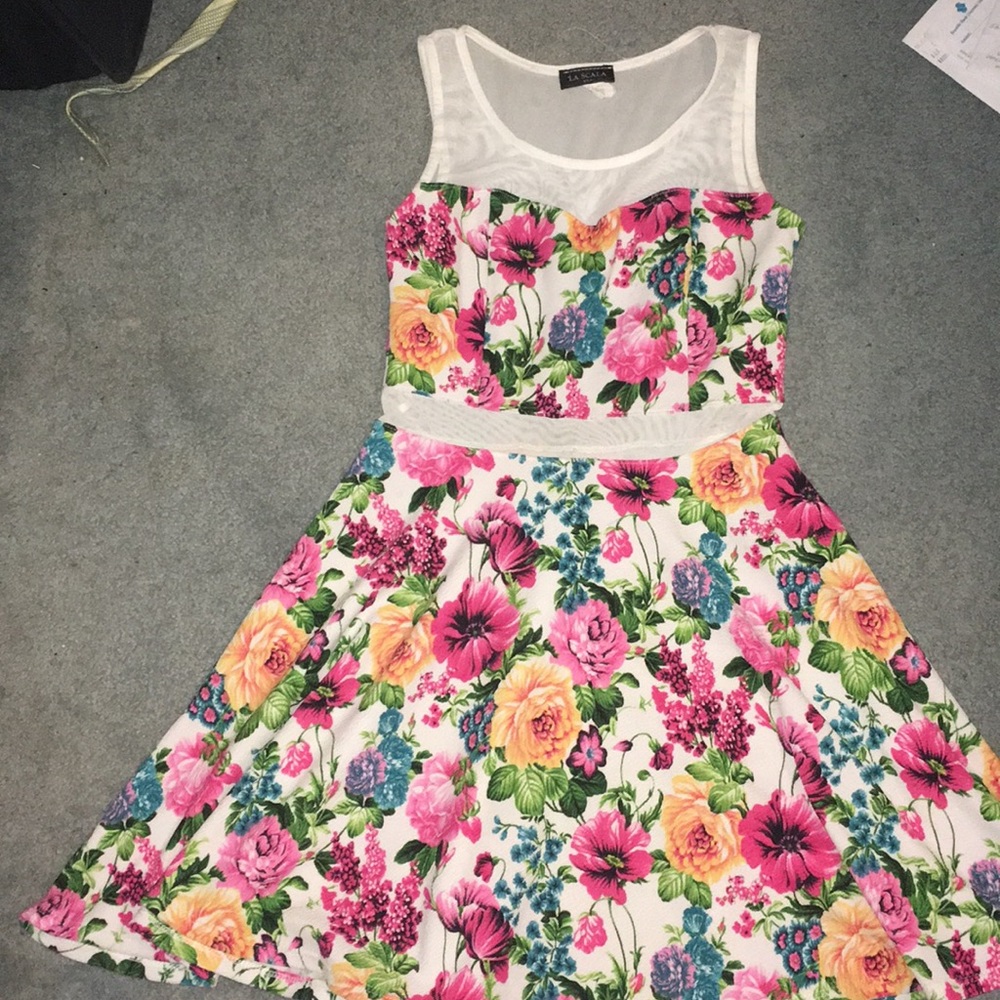 Floral mesh Mini Dress